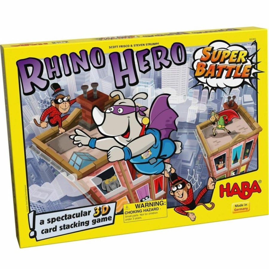 HABA Geschicklichkeitsspiele | Rhino Hero Super Battle Stacking-Spiel