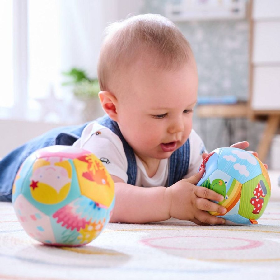 HABA Plusch-Babyspielzeug | Rainbow World Babyball 4,5"