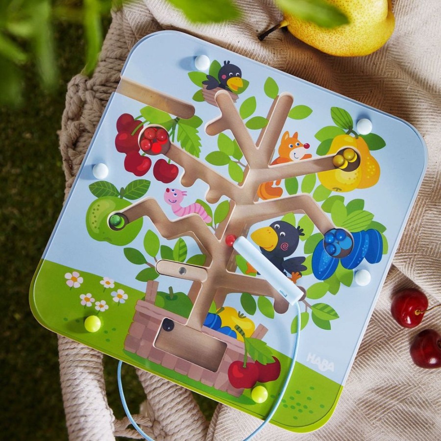 HABA Schnurspielzeug + Motorik | Orchard Maze Magnetisches Sortierspiel