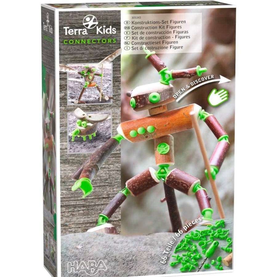 HABA Terra Kids Naturspielzeug | Terra Kids Connectors 66-Teiliges Figurenset