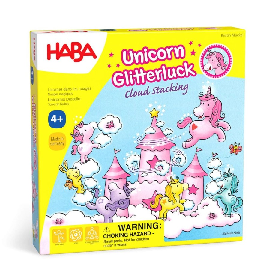 HABA Formsortierer + Stapelspielzeug | Unicorn Glitterluck Wolkenstapelspiel