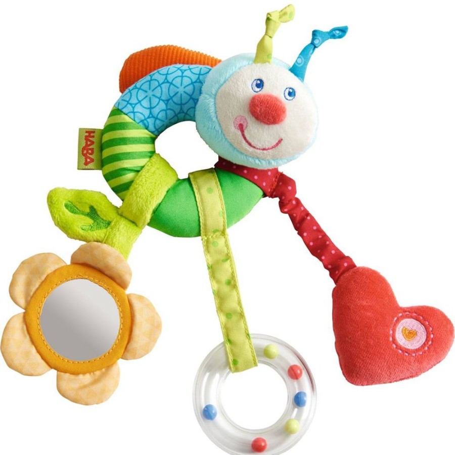 HABA Plusch-Babyspielzeug | Regenbogen-Wurm-Hangespielzeug