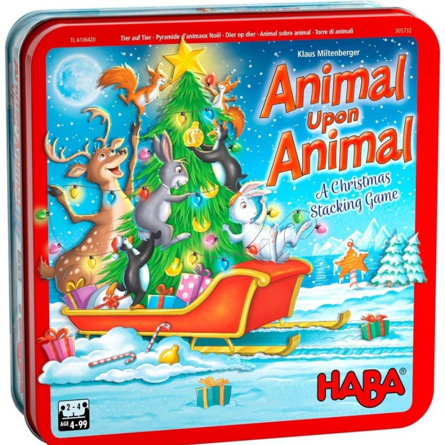 HABA Reisen + Magnetspiele | Tierisches Weihnachts-Stapelspiel