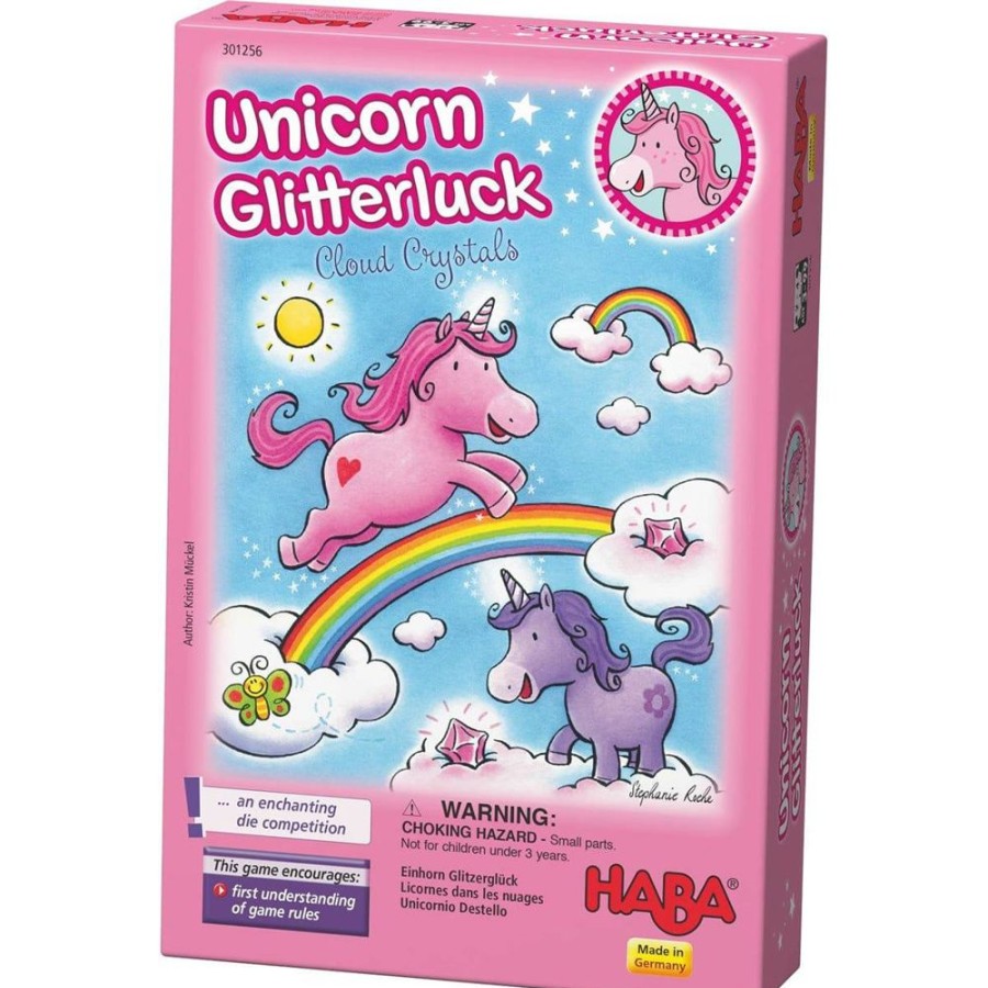 HABA Familienspiele | Unicorn Glitterluck - Wolkenkristallspiel