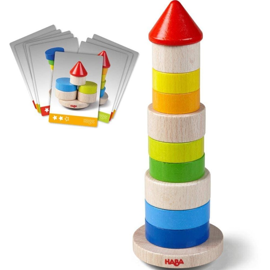 HABA Formsortierer + Stapelspielzeug | Wackeliges Turm-Stapelspiel Aus Holz