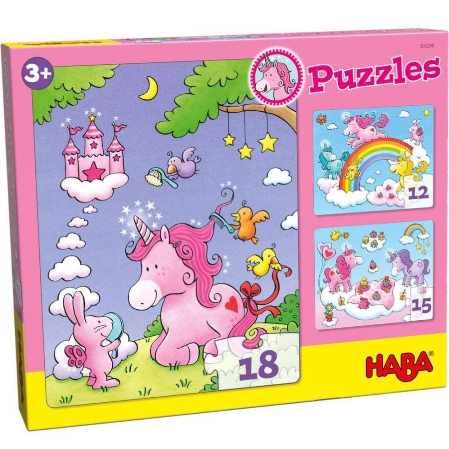 HABA Ratsel | Einhorn-Glitterluck-Set Mit 3 Puzzles