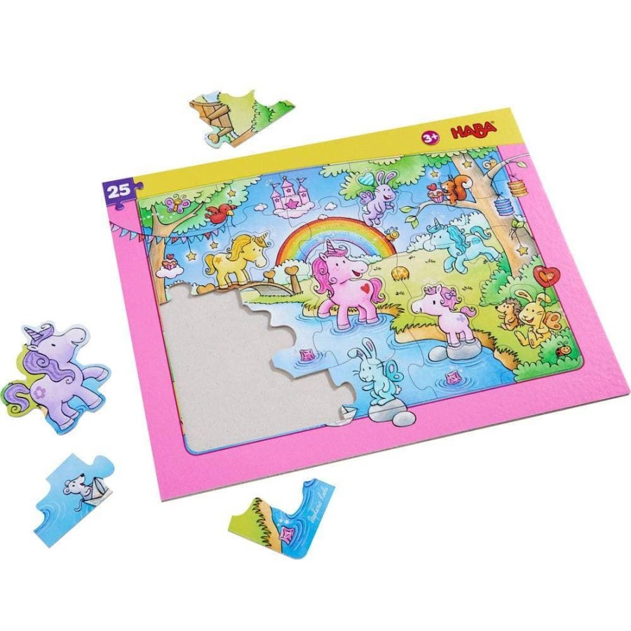 HABA Ratsel | 25-Teiliges Rahmenpuzzle Einhorn Glitterluck