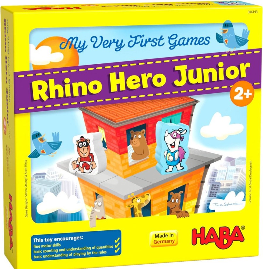 HABA Formsortierer + Stapelspielzeug | Meine Allerersten Spiele Rhino Hero Junior